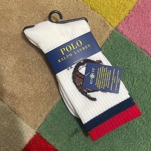 polo ralph lauren equestrian crew sock - shoe size 4-10